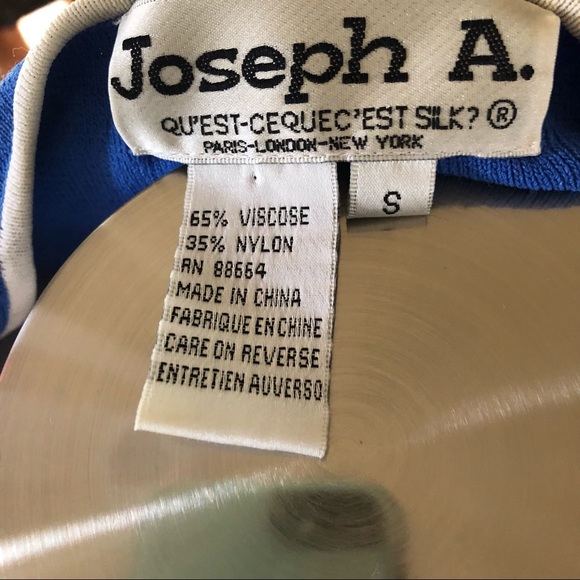 Joseph A. Blue Vintage Blouse (white trim), Small - Picture 3 of 7